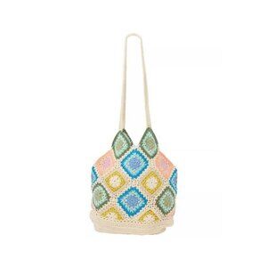 URBAN ORIGINALS Large Sunflower crochet handmade women's tote bag -MULTICOLOR